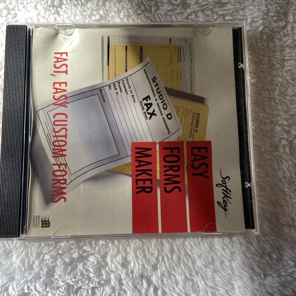 Easy Forms Maker PC CD Rom 1995 Extension Vtg Softkey